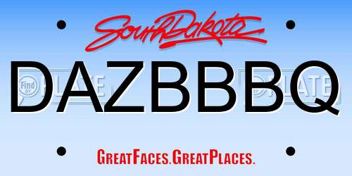 DAZBBBQ South Dakota License Plate