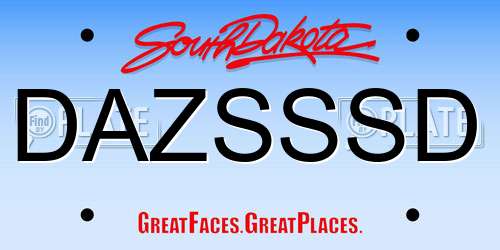 DAZSSSD South Dakota License Plate