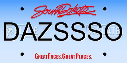 DAZSSSO South Dakota License Plate
