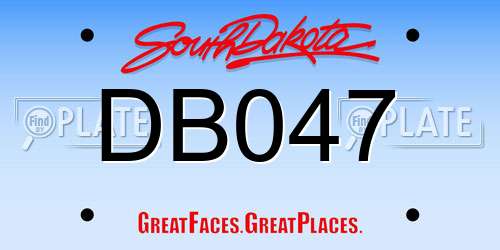 DB047 South Dakota License Plate