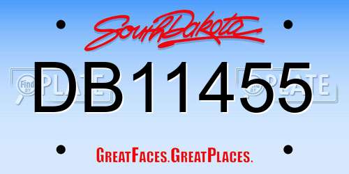DB11455 South Dakota License Plate