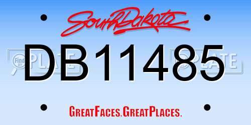 DB11485 South Dakota License Plate