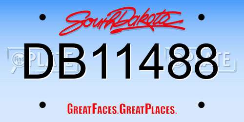DB11488 South Dakota License Plate