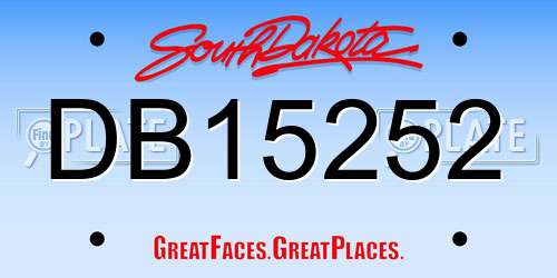 DB15252 South Dakota License Plate