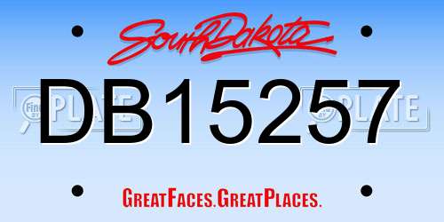 DB15257 South Dakota License Plate