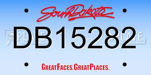 DB15282 South Dakota License Plate