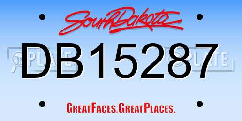 DB15287 South Dakota License Plate