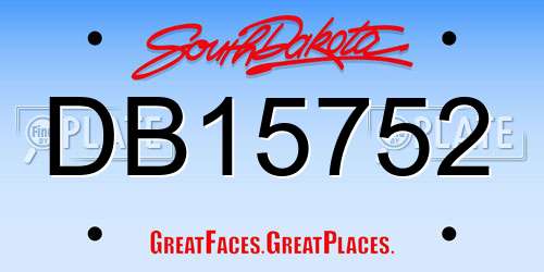 DB15752 South Dakota License Plate