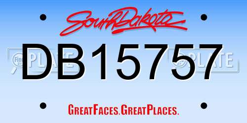 DB15757 South Dakota License Plate