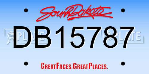 DB15787 South Dakota License Plate