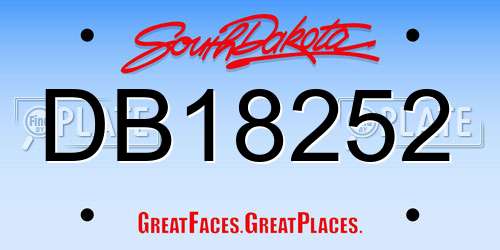 DB18252 South Dakota License Plate