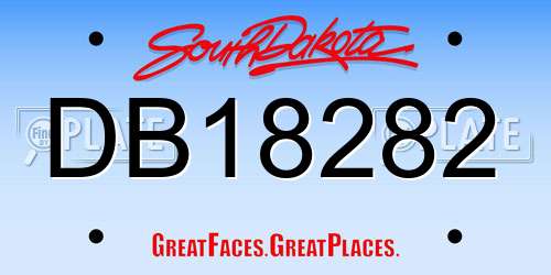 DB18282 South Dakota License Plate