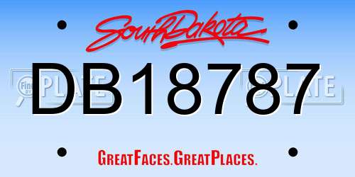 DB18787 South Dakota License Plate