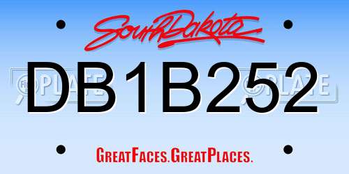 DB1B252 South Dakota License Plate