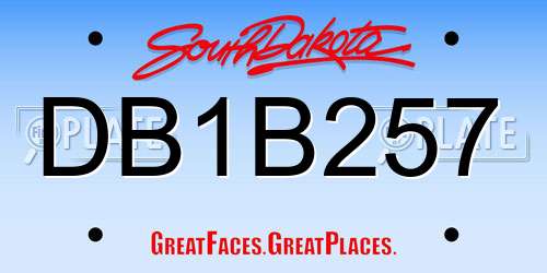 DB1B257 South Dakota License Plate