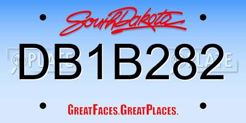DB1B282 South Dakota License Plate