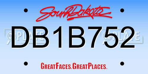 DB1B752 South Dakota License Plate