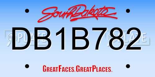 DB1B782 South Dakota License Plate