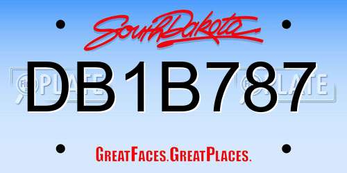 DB1B787 South Dakota License Plate