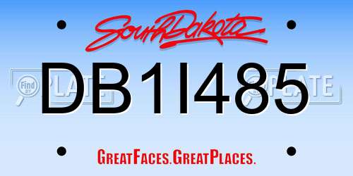 DB1I485 South Dakota License Plate
