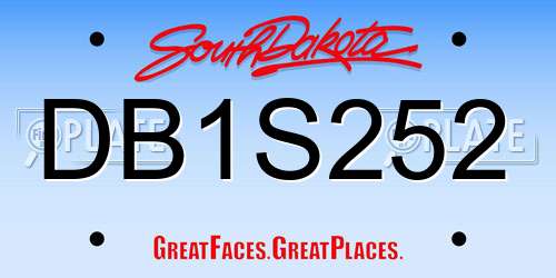 DB1S252 South Dakota License Plate