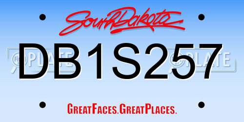 DB1S257 South Dakota License Plate