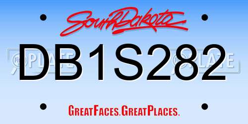 DB1S282 South Dakota License Plate