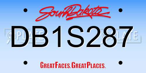 DB1S287 South Dakota License Plate