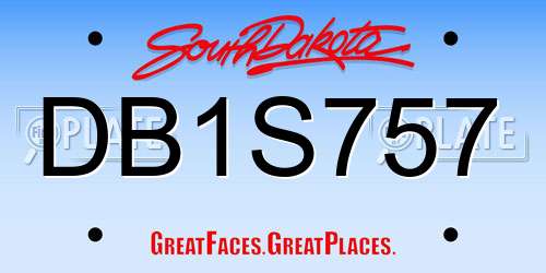 DB1S757 South Dakota License Plate