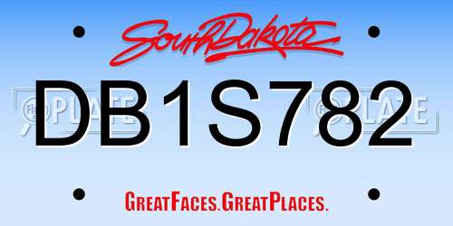 DB1S782 South Dakota License Plate