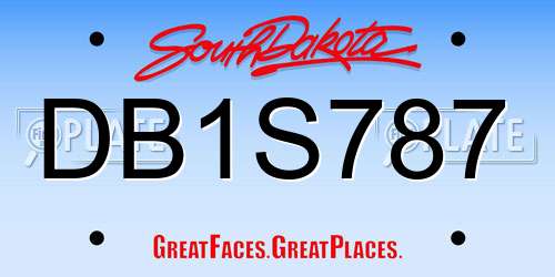 DB1S787 South Dakota License Plate