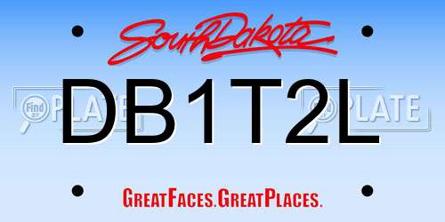 DB1T2L South Dakota License Plate