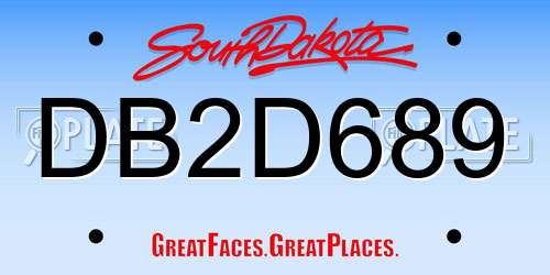 DB2D689 South Dakota License Plate