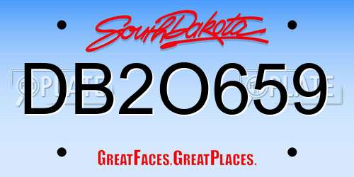 DB2O659 South Dakota License Plate