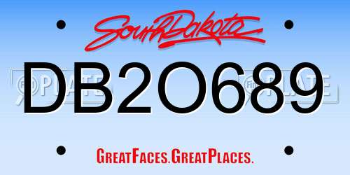 DB2O689 South Dakota License Plate