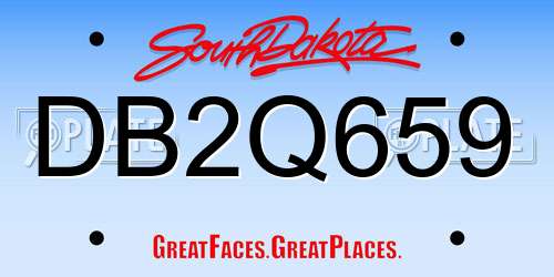 DB2Q659 South Dakota License Plate