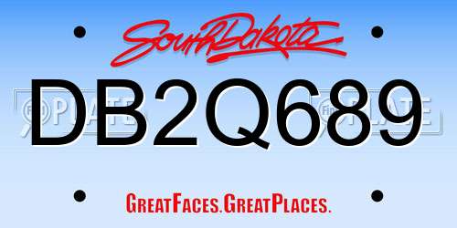 DB2Q689 South Dakota License Plate