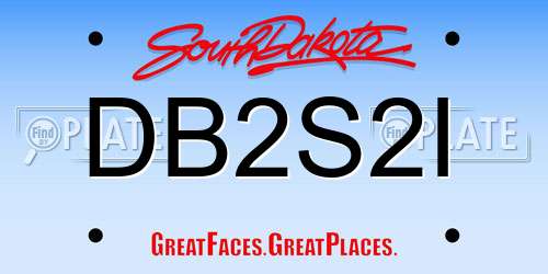 DB2S2I South Dakota License Plate