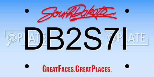 DB2S7I South Dakota License Plate