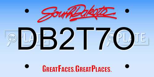 DB2T7O South Dakota License Plate