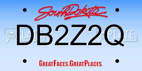DB2Z2Q South Dakota License Plate