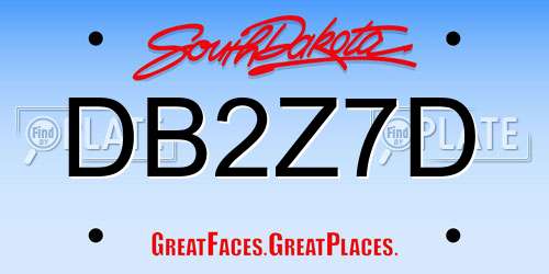 DB2Z7D South Dakota License Plate