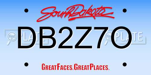 DB2Z7O South Dakota License Plate