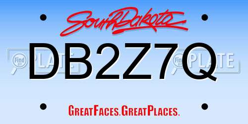 DB2Z7Q South Dakota License Plate