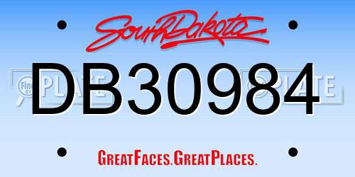 DB30984 South Dakota License Plate