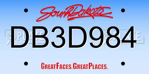 DB3D984 South Dakota License Plate