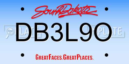 DB3L9O South Dakota License Plate