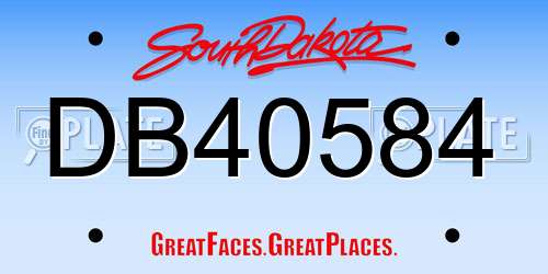 DB40584 South Dakota License Plate