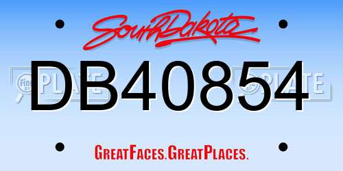 DB40854 South Dakota License Plate
