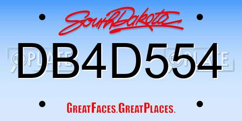 DB4D554 South Dakota License Plate